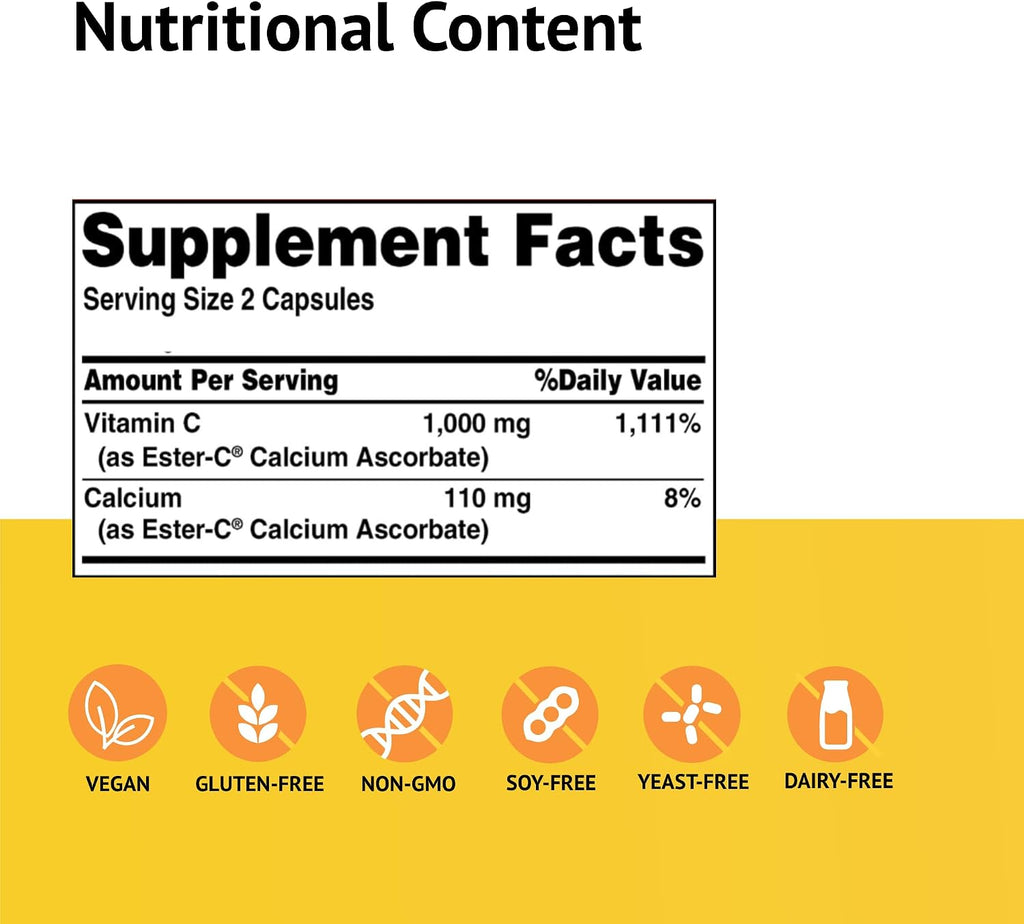 American Health Ester-C 500 mg - 120 Cápsulas (Paquete de 2) - Apoyo Inmunológico 24 Horas