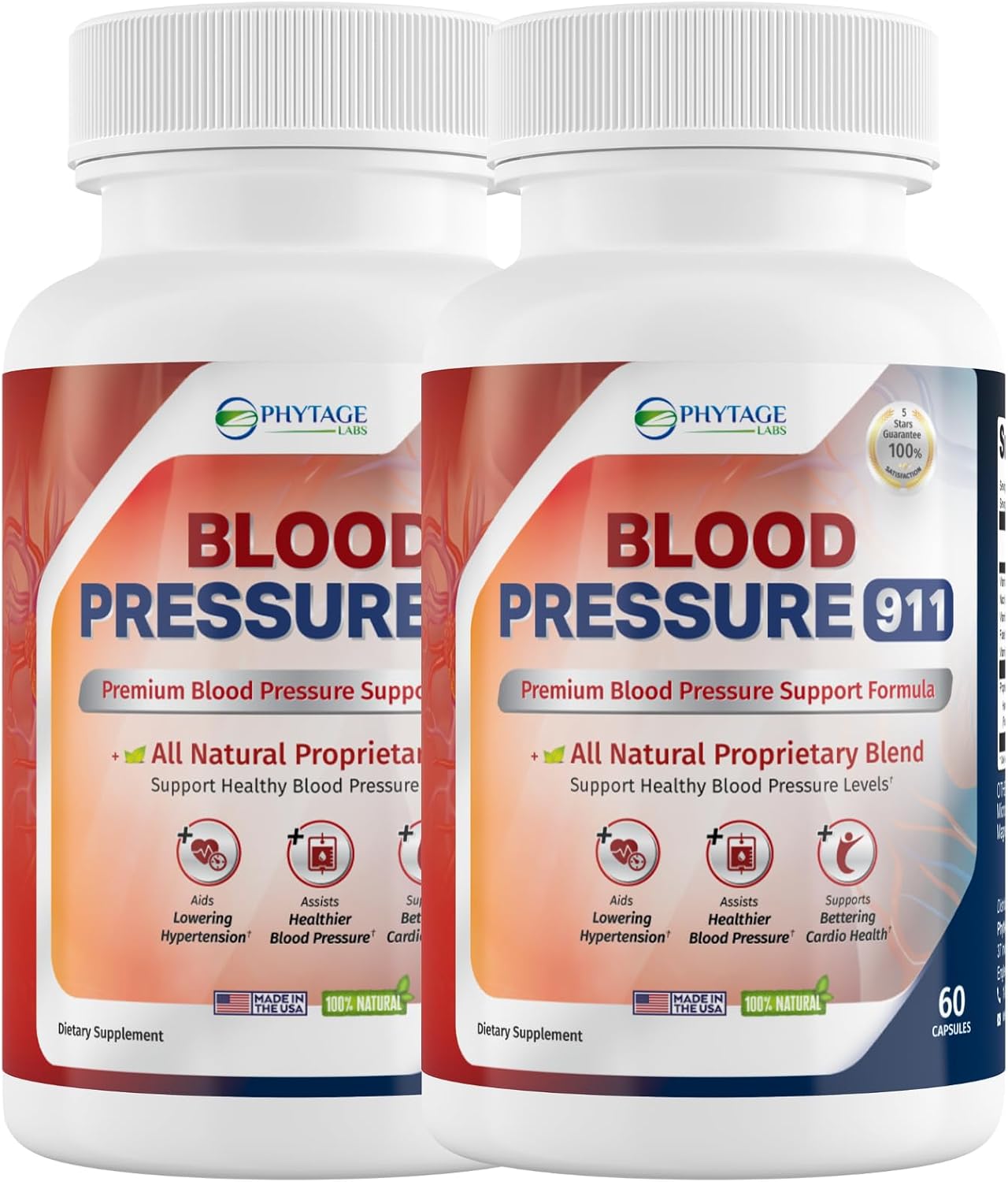 Blood Pressure 911 - Suplemento premium para la presión arterial, pack de 2