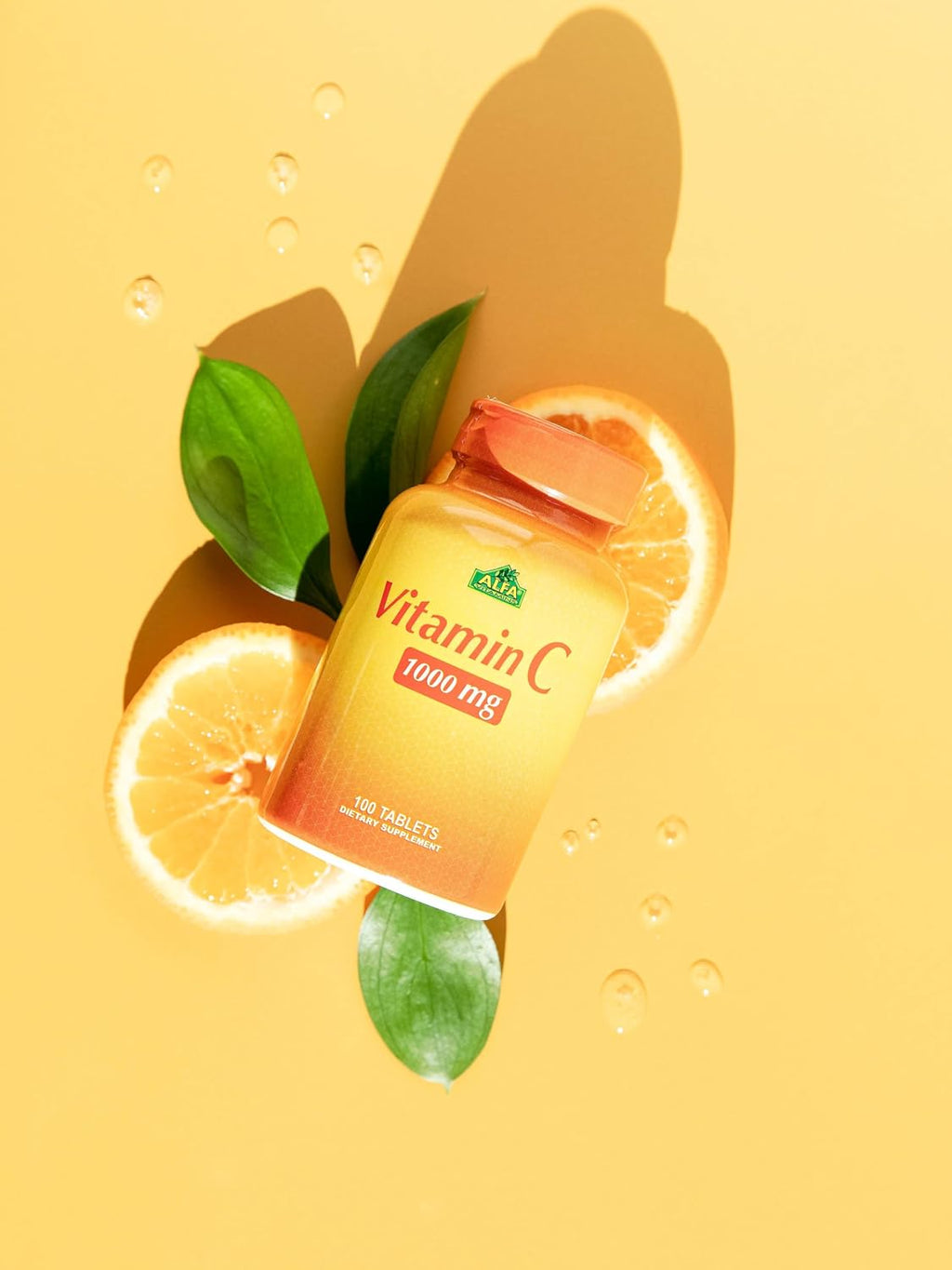 ALFA VITAMINS Vitamina C 1000 mg, 100 Comprimidos, Pack de 2 Botellas
