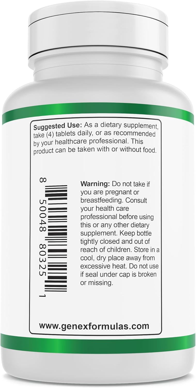 Genex Formulas Ácido Ursólico 300mg (540 Cápsulas) – Extracto de Romero, No-GMO, Sin Gluten, Vegano