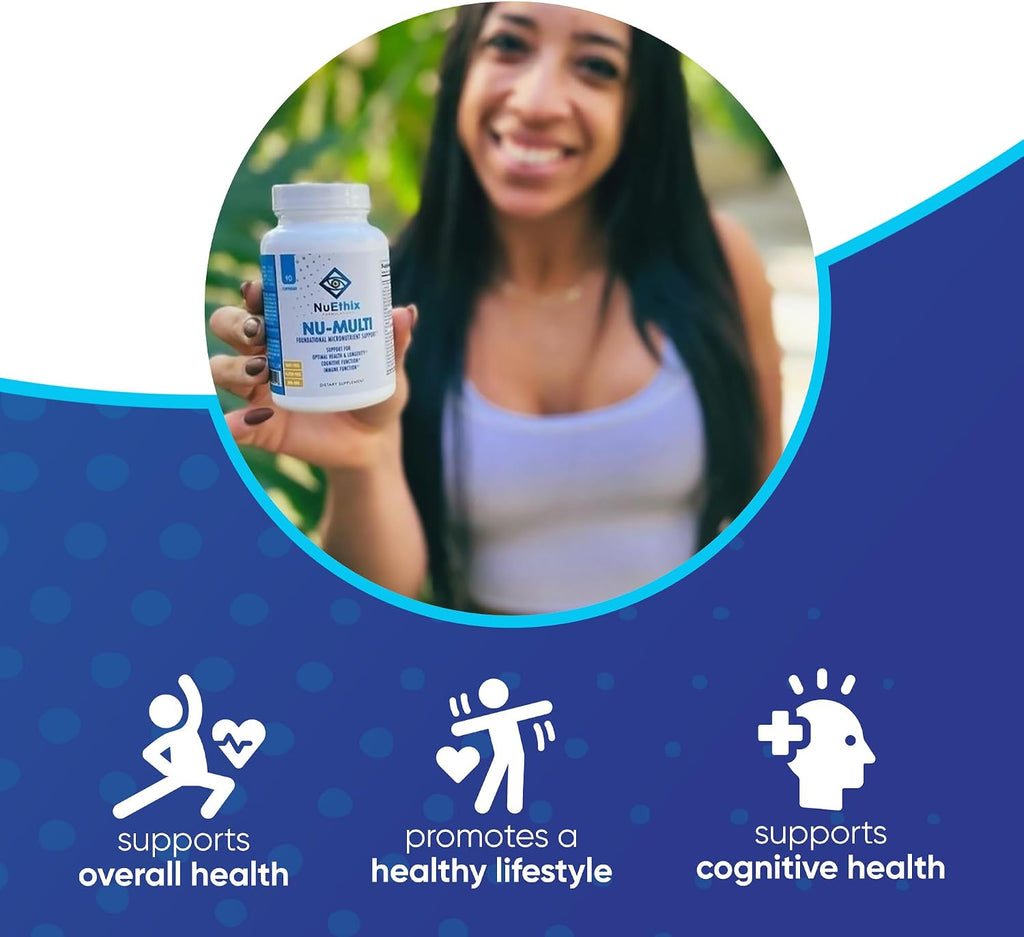 NuEthix Formulations Nu-Multi Multivitamínico con Micronutrientes, 90 Cápsulas
