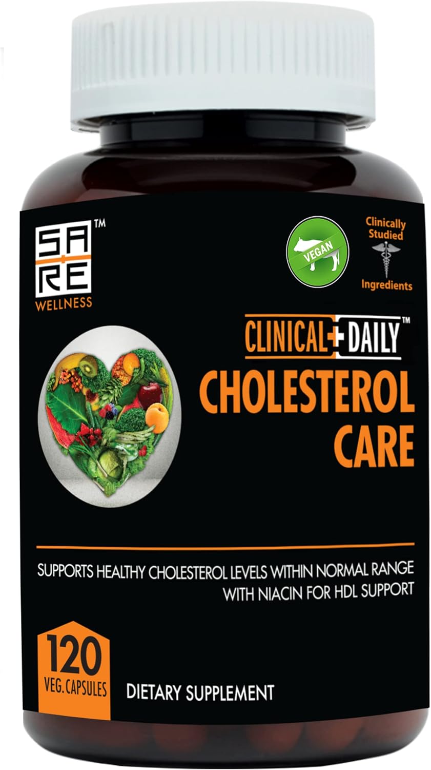 Clinical Daily Cholesterol Care - Complemento para el Colesterol con Esteroles Vegetales, Vegano, 120 Cápsulas