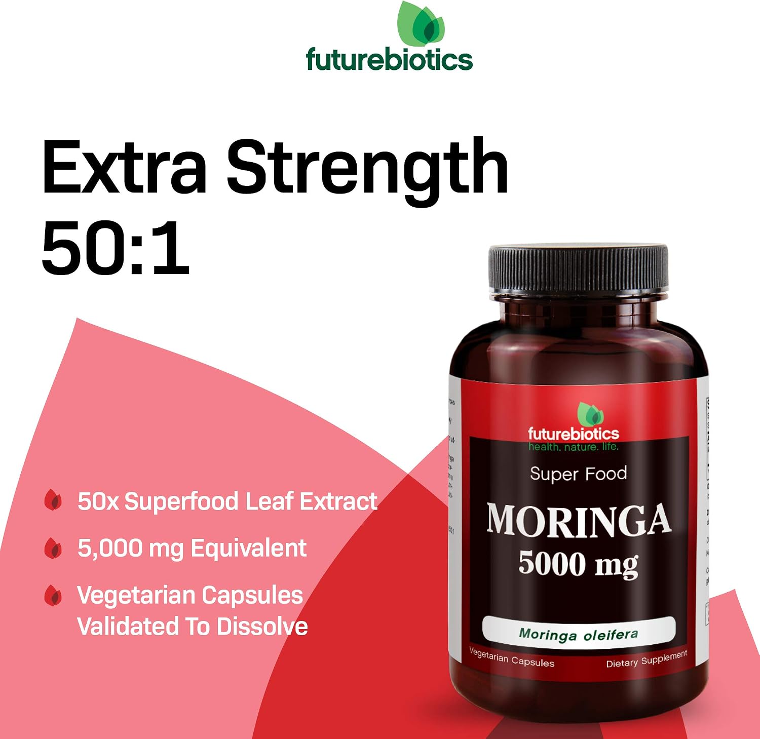 FutureBiotics Moringa 5000 mg 60 Cápsulas Vegetarianas