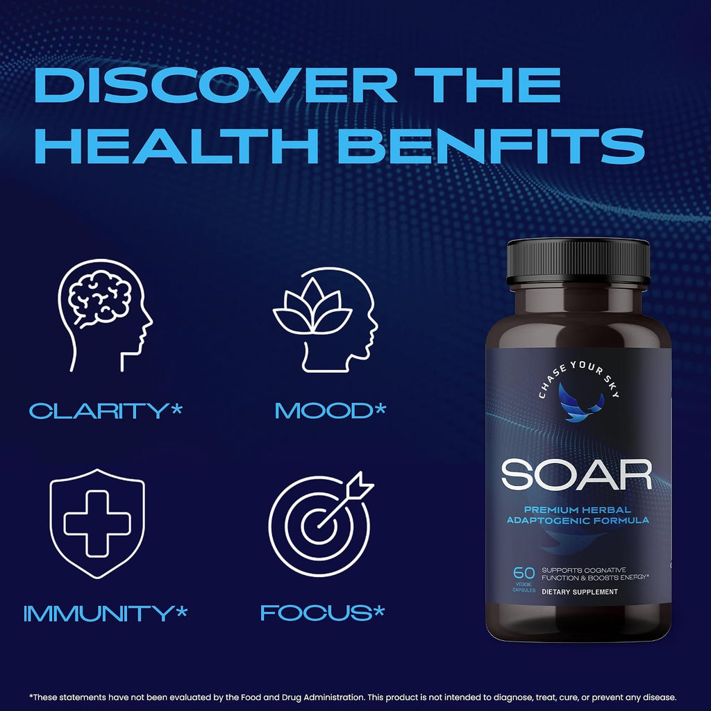 SOAR - Suplemento Adaptógeno con Ashwagandha y Ginseng