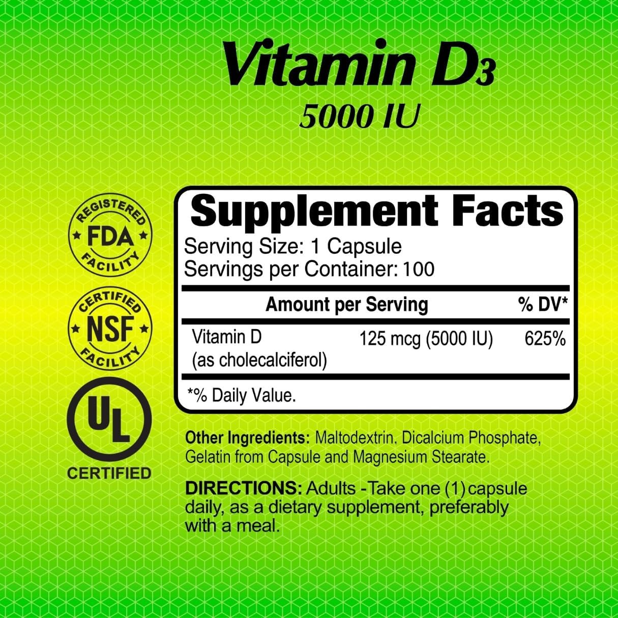 ALFA VITAMINS Vitamina D3 2000 IU – 250 Cápsulas Blandas