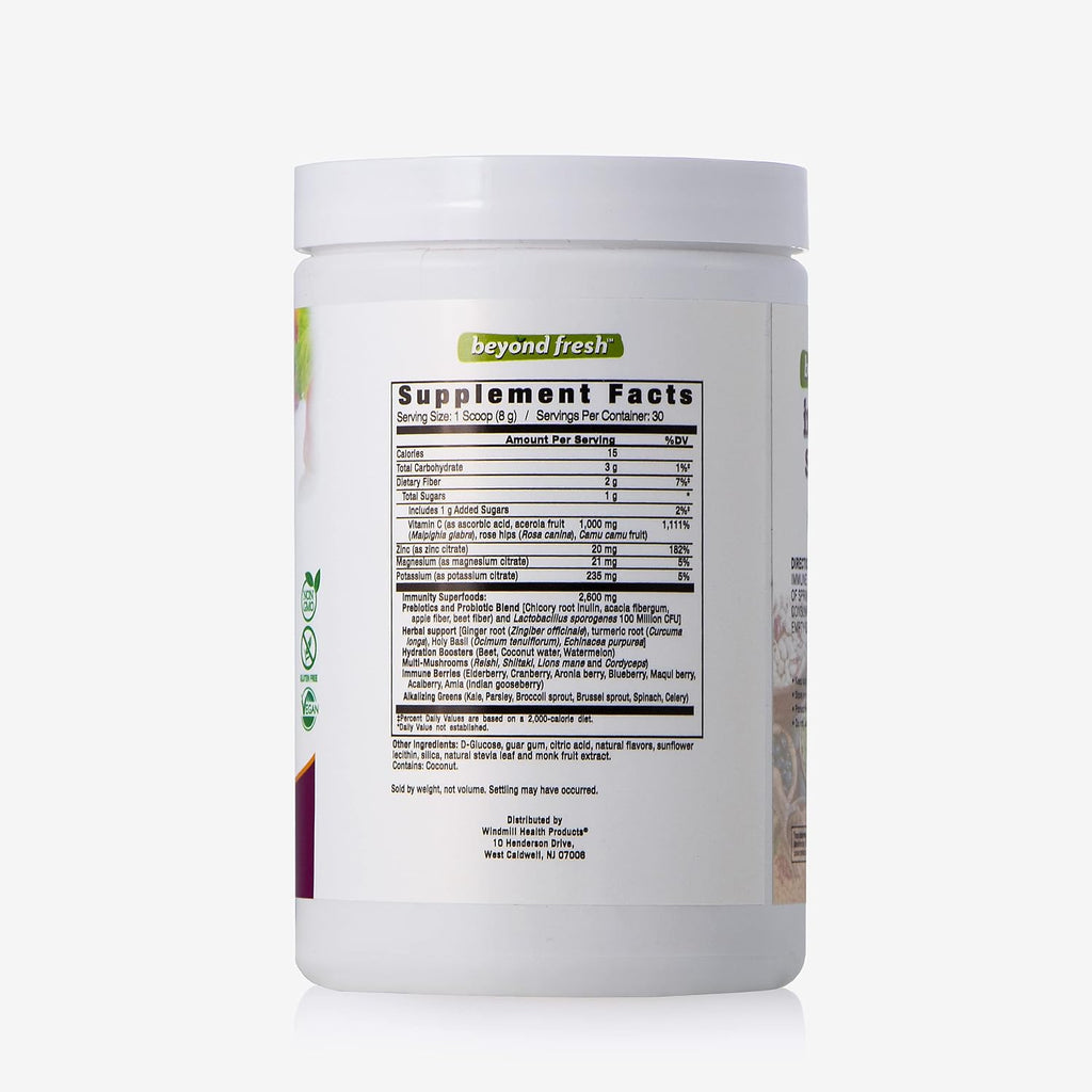 Beyond Fresh Immune Support, Fórmula de Superalimentos, Antioxidantes Potentes, Sabor Natural a Bayas Mixtas, 240 g