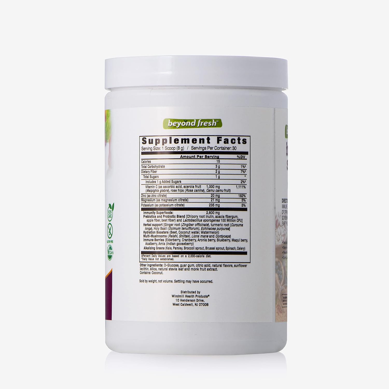 Beyond Fresh Immune Support, Fórmula de Superalimentos, Antioxidantes Potentes, Sabor Natural a Bayas Mixtas, 240 g