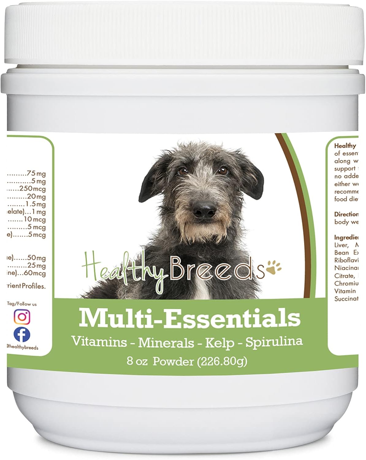 Healthy Breeds Scottish Deerhound Multi-Essentials Powder for Dogs - Suplemento de Vitaminas, Minerales y Antioxidantes - 227 g
