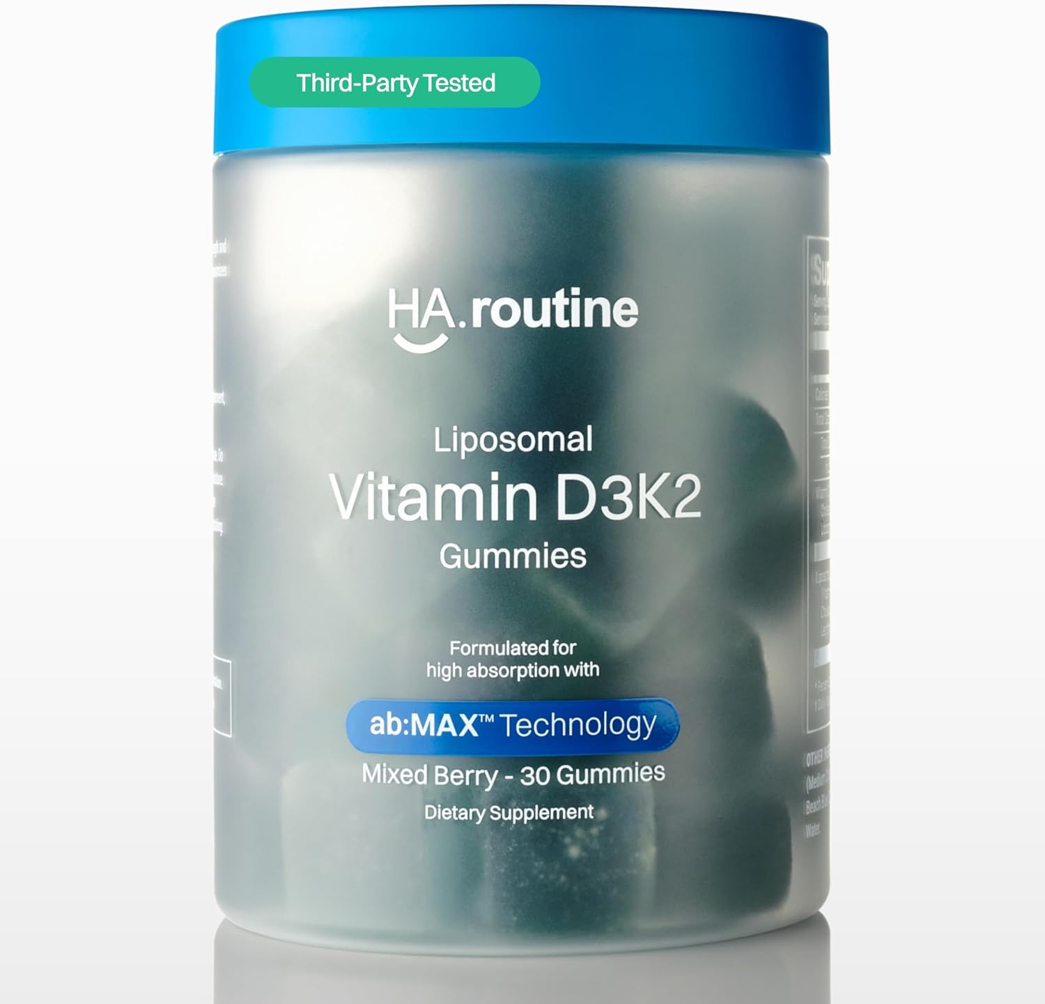 Haroutine Liposomal Vitamin D3 + K2 Gummies - Sabor a Frutos Rojos, 5000 UI D3 y 100 mcg K2 MK-7, 30 Gominolas