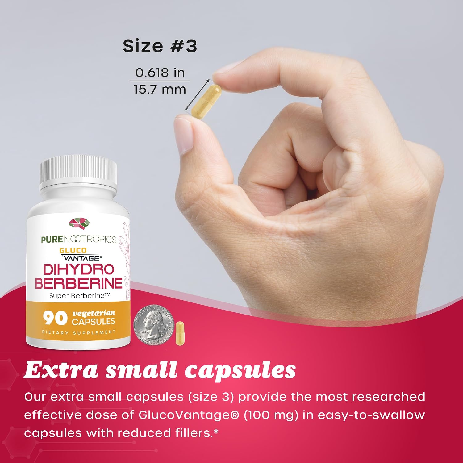 Pure Nootropics - Dihidroberberina (GlucoVantage) 100 mg, 90 Cápsulas | Super Berberine
