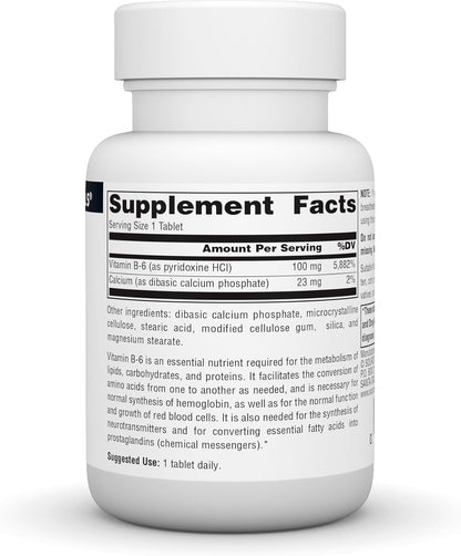 Source Naturals Vitamina B-6 100 mg, Apoyo – Sistema nervioso: contribuye al funcionamiento normal del sistema – Image 2