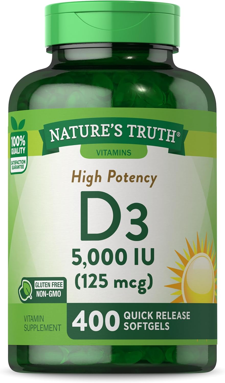 Nature's Truth Vitamina D3 5000 IU - 400 Cápsulas Blandas