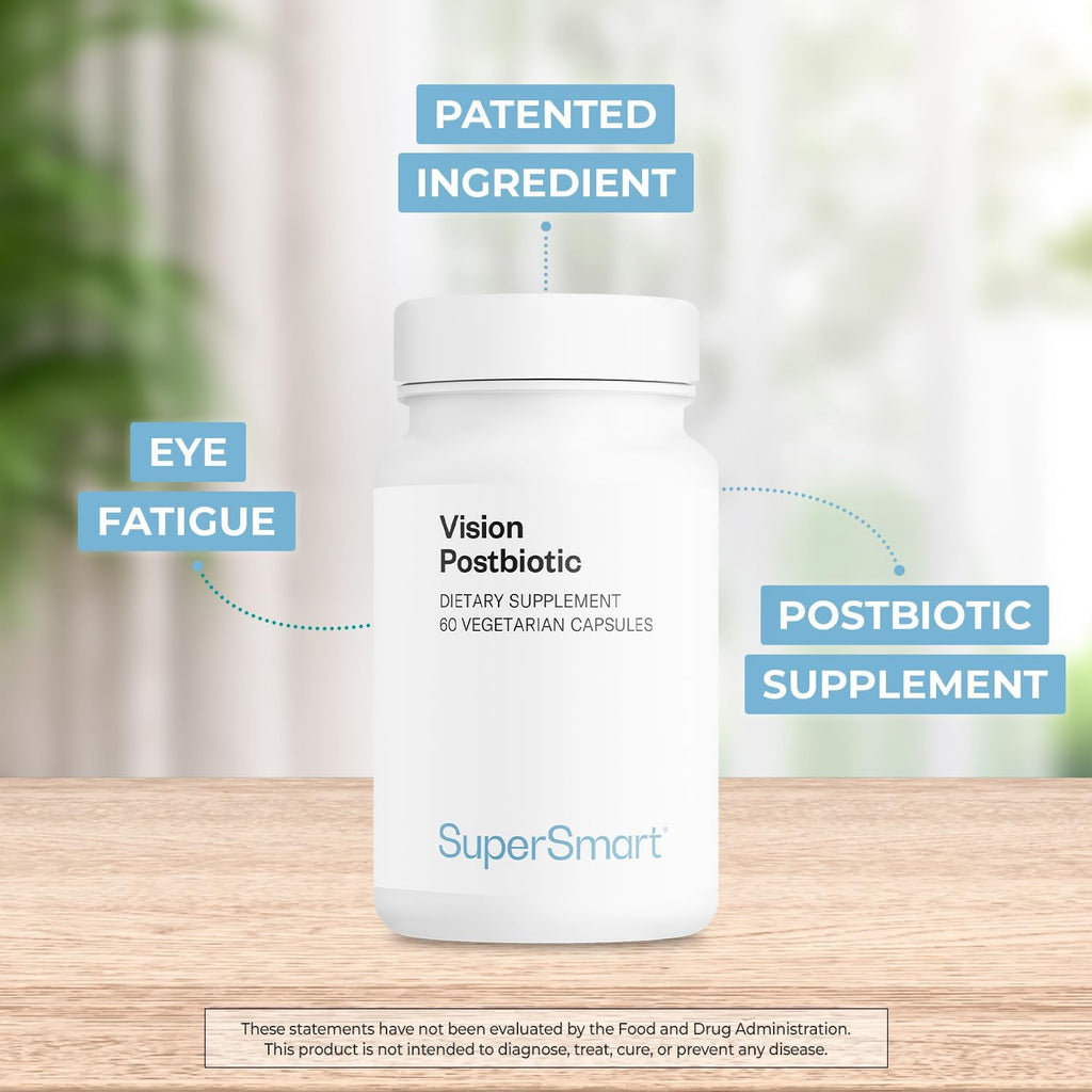 Supersmart Vision Postbiotic – 140 mil millones de células por día – Suplemento para la fatiga ocular – 60 cápsulas vegetarianas