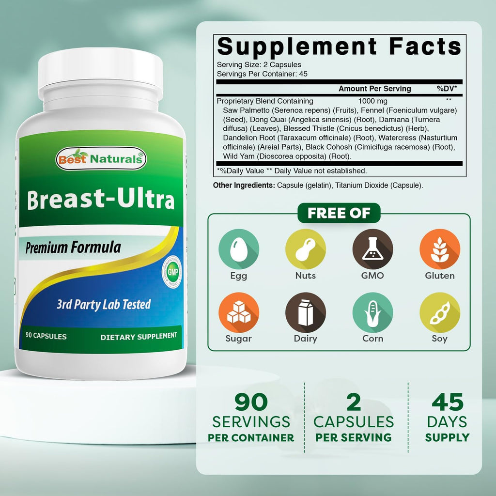 Best Naturals Breast-Ultra, 90 Cápsulas