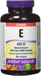 Webber Naturals Vitamina E, 400 UI, 300 cápsulas blandas