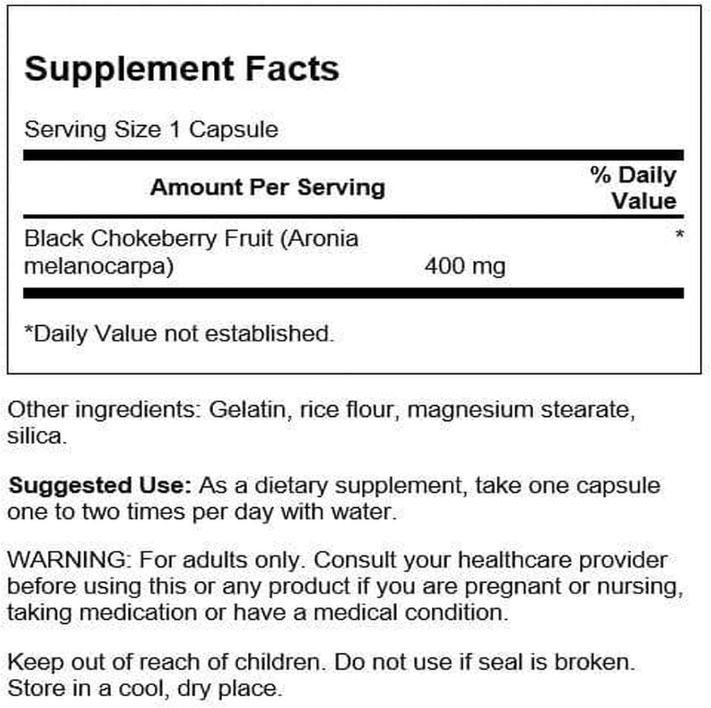 Swanson Full Spectrum Aronia (Chokeberry) 400 mg, 60 Cápsulas
