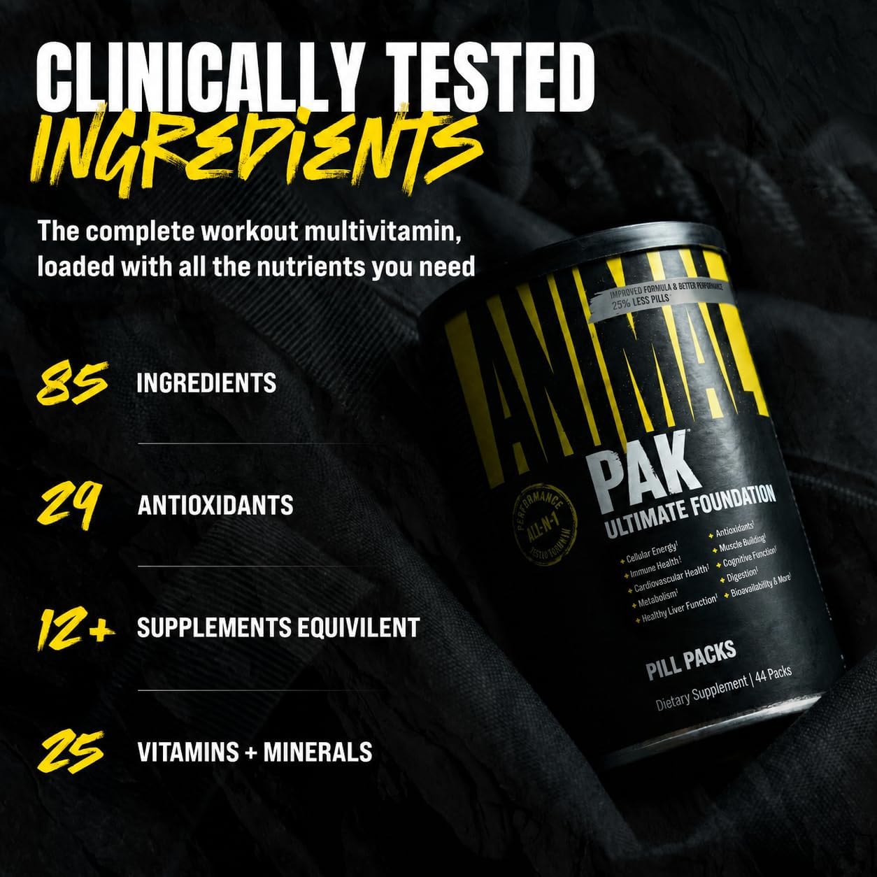 Animal Pak - Multivitamínico Completo para Hombres y Mujeres, 30 Sobres