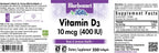 BlueBonnet Vitamina D3 400 IU, Vegetable Capsules, 250 Count