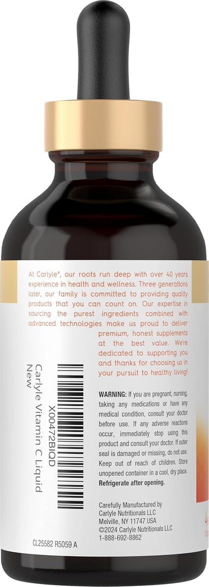 Carlyle Vitamina C Gotas Líquidas | 118 ml | Ácido Ascórbico y Ascorbato Sódico | Sabor Naranja | Vegano, Sin Gluten, Sin OMG – Image 3