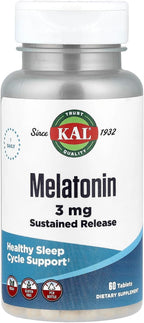 KAL Melatonina 3 mg Comprimidos de Liberación Prolongada, 60 unidades