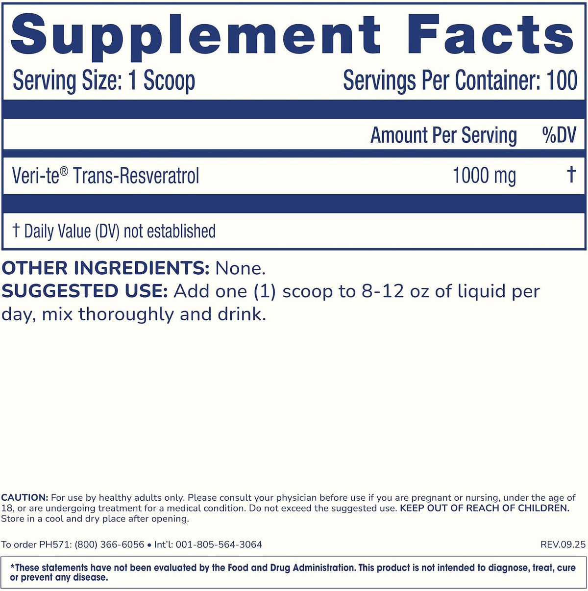 ProHealth Longevity Trans-Resveratrol en Polvo 100 Gramos - Grado Farmacéutico, 1000 mg por Porción – Image 6