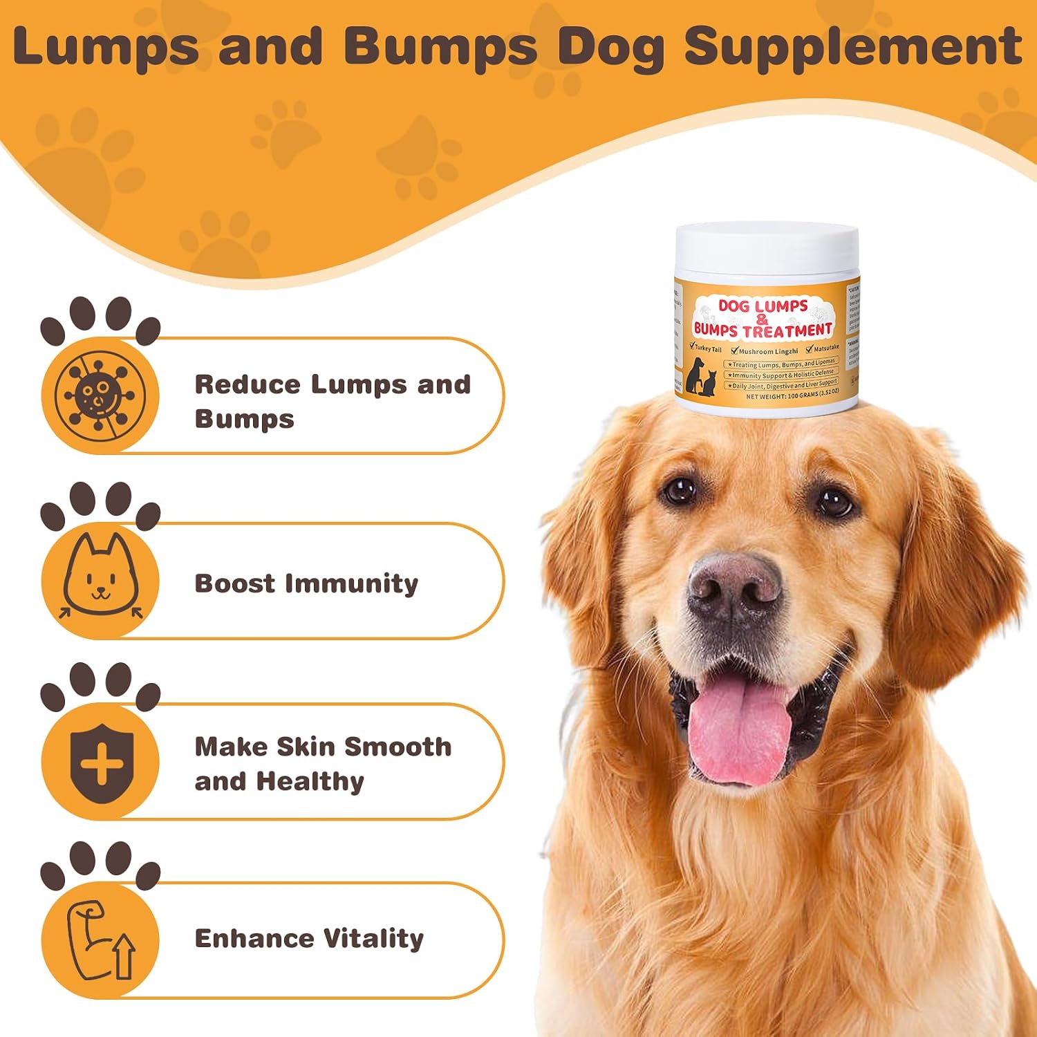 Suplemento de Hongos en Polvo para Perros – Apoyo Digestivo e Inmunológico, Movilidad Mejorada, 100 g