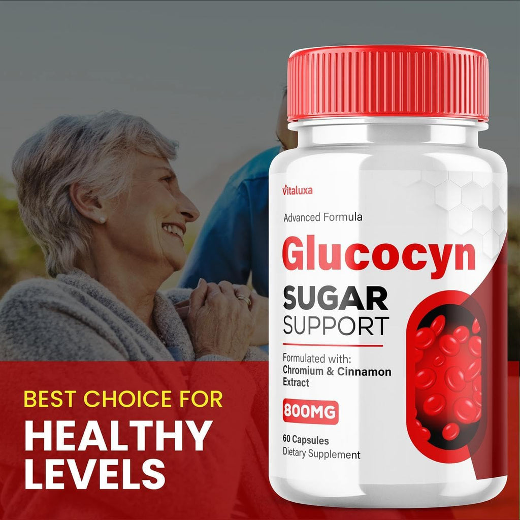 Glucocyn Support Cápsulas - Fórmula de Salud de Glucógeno, Máxima Potencia 800 mg con Vitaminas y Minerales Naturales (60 Cápsulas)