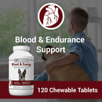 Vet Classics Blood & Energy Dog Supplement – Suplemento herbario para perros – 120 comprimidos masticables