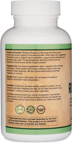 Rhodiola Rosea 500mg, 120 Cápsulas Veganas - Extracto Estandarizado (3% Salidrósidos, 1% Rosavinas) by Double Wood