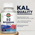 KAL Vitamina B12 Metilcobalamina 1000mcg - 120 Micro Comprimidos ActivMelt