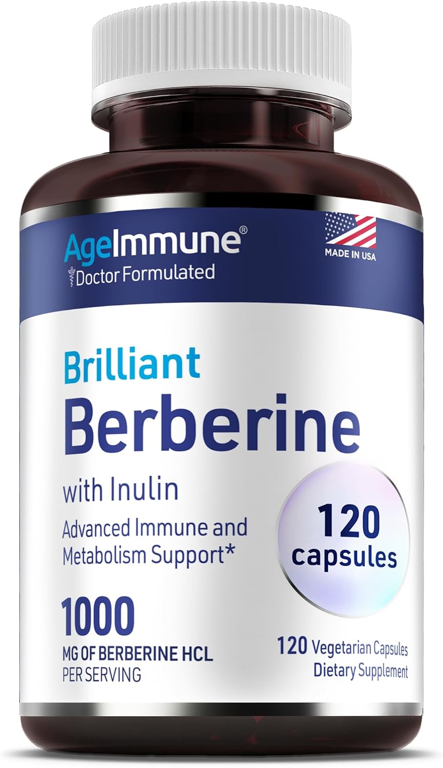 AgeImmune Berberine 1000mg con Inulina Prebiótica
