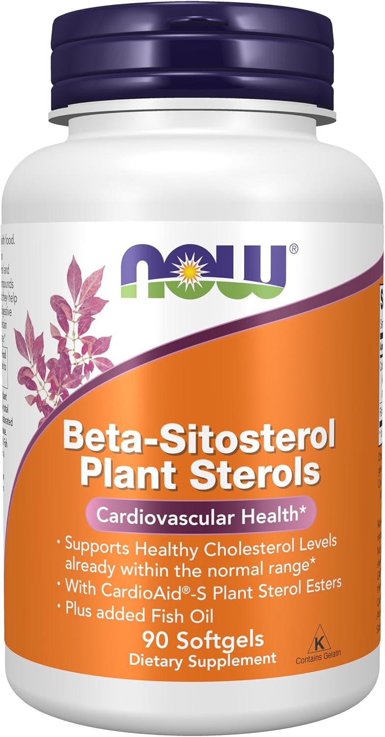 NOW Foods Beta-Sitosterol con CardioAid-S y Aceite de Pescado, 90 Cápsulas