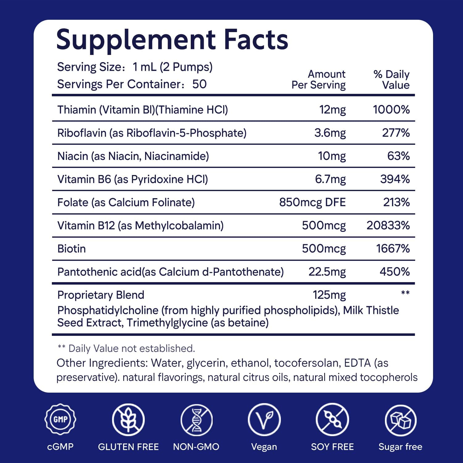 Methyl B Complex Gotas Líquidas - Complejo B Liposomal con B12 Metilada, Folato, B6, TMG y Cardo Mariano