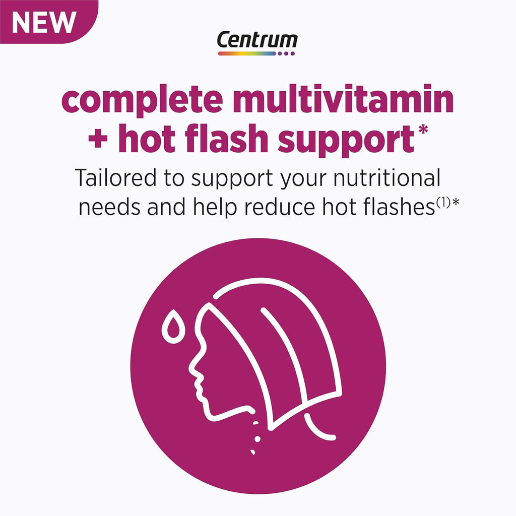 Centrum Menopausia Apoyo Sofocos Multivitamínico Completo con geniVida, 30 Comprimidos