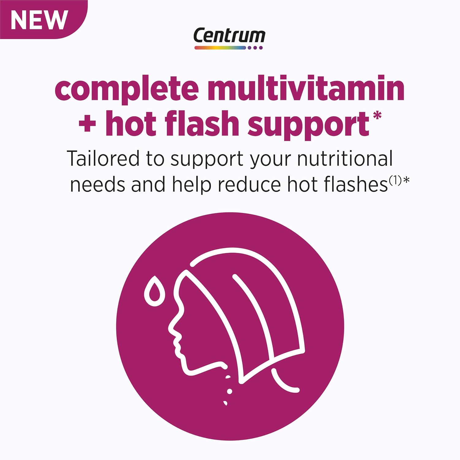 Centrum Menopausia Apoyo Sofocos Multivitamínico Completo con geniVida, 30 Comprimidos