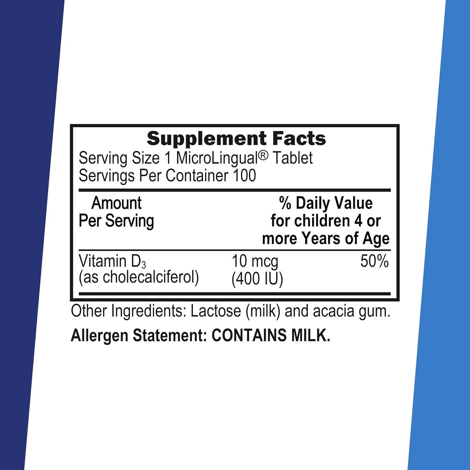 Superior Source Vitamina D3 400 UI para Niños, 100 Comprimidos Sublinguales