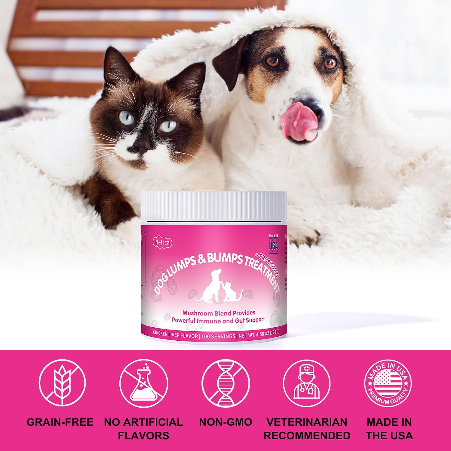 Polvo de Hongos para Perros – Mezcla de 8 Hongos con Cola de Pavo – Apoyo Inmunológico y Digestivo – Probiótico Natural – 130 g (Sabor a Hígado de Pollo)