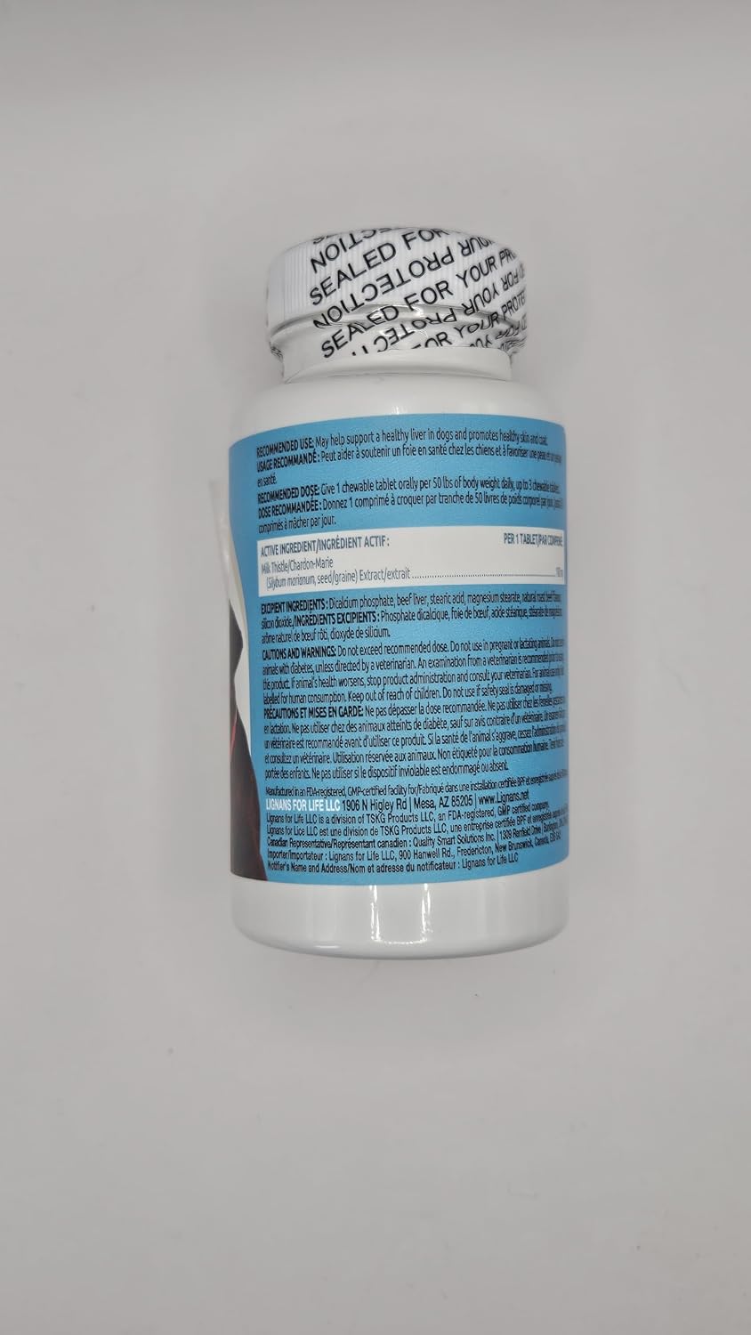 Suplemento de Cardo Mariano para Perros 100mg - 60 Comprimidos Sabor Ternera