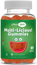 Maxi Health Multivitamin Gummies - Gomitas Multivitamínicas Sabor Cereza - 60 Gomitas para Adultos y Niños