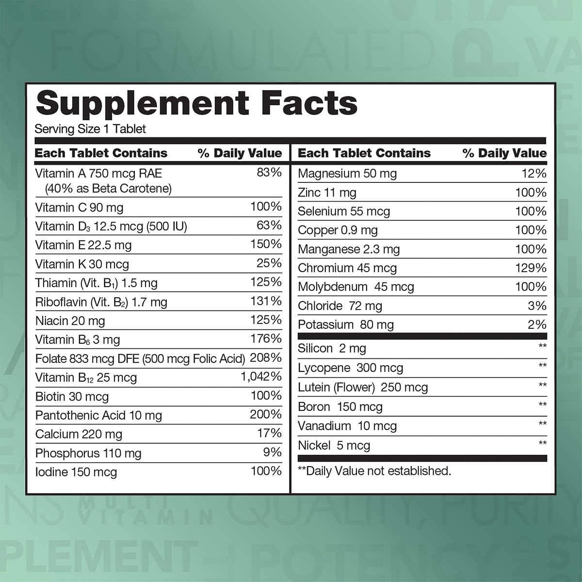Kirkland Signature Mature Multi 50+ Multivitaminas y Minerales, 400 Comprimidos (Pack de 2)