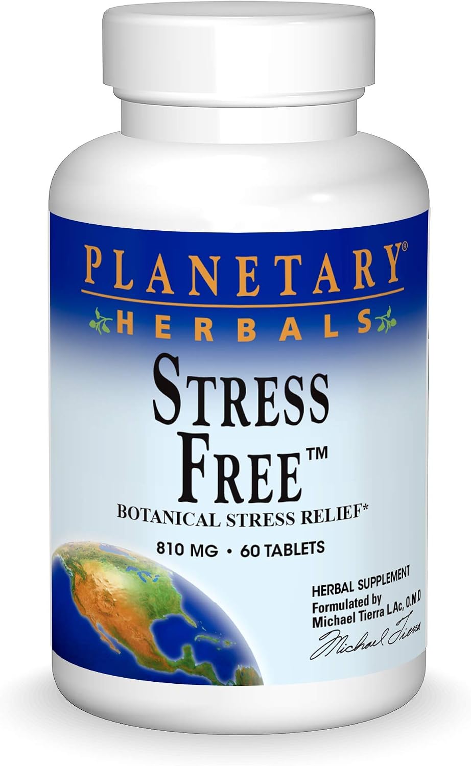 Planetary Herbals Stress Free Calm Formula Tablets, 810mg, 60 Comprimidos