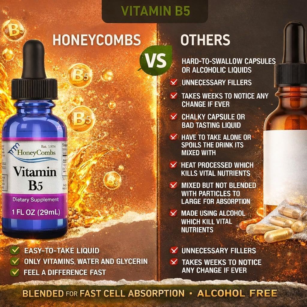 Liquid Vitamin B5 50 mg – Pantothenic Acid Dropper, Vegan, 30 ml