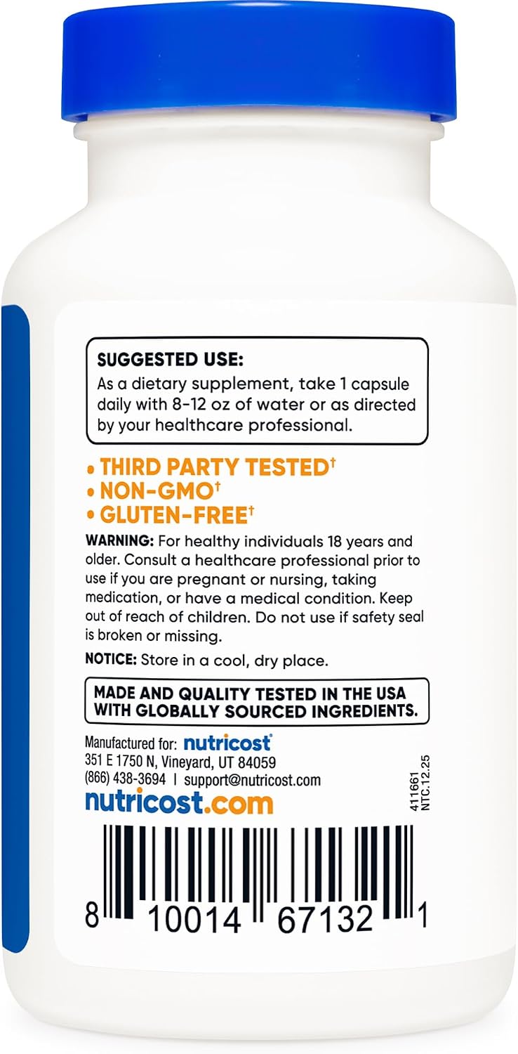 Nutricost L-Serina 500mg, 120 Cápsulas - Sin OGM, Sin Gluten, Cápsulas Vegetarianas