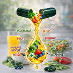 Grab The Gold Multivitamínico Líquido para Mujeres - Cápsulas de Absorción Rápida con 42 Frutas y Verduras, Hierro y Antioxidantes