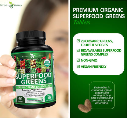 Potent Garden Super Greens Cápsulas - – Forma de presentación: Las cápsulas o comprimidos son prácticas para el – Image 5