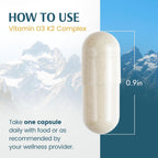 Complejo de Vitamina D3 y K2 de Vykee Nutrition - Alta Potencia: 140 mcg de D3 y 110 mcg de K2 (MK-7) - Suplemento Vegano para el Apoyo Óseo y Cardíaco, Sin OGM, Sin Gluten - 120 Cápsulas