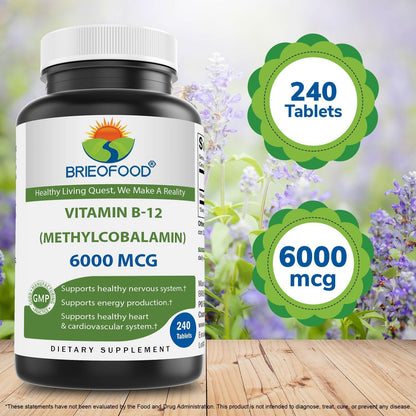 Brieofood Vitamina B-12 (Metilcobalamina) – Formación de glóbulos rojos: Interviene en la producción normal de – Image 3