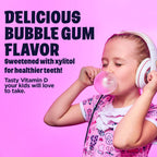 KAL Vitamin D-Rex Chewable for Kids, Vitamin D3 400 IU, Bubblegum Flavored, 90 Dinosaur Shaped Tablets