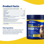 YoYoBay Probióticos para Perros - 180 Chews Blandos Sabor Salmón y Arándano - 6 Mil Millones de UFC con Prebióticos y Enzimas Digestivas