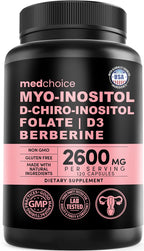 14-en-1 Complejo de Inositol para Mujer – 40:1 Myo & D-Chiro Inositol con Folato, Vitamina D3, Zinc, Magnesio y Botánicos – 120 Cápsulas (Pack de 3)